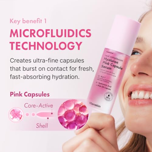 Hanskin Hyaluron Pink Capsule Serum for Deep Hydration & Glass Skin Glow