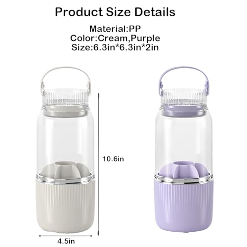 Purple 360° Rotating Makeup Brush Organizer with Drying & Cleaning Function - Iilnlaty
