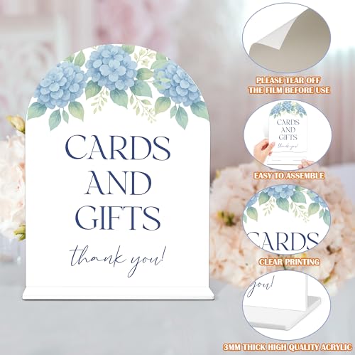 Dusty Blue Bridal Shower Sign - 6" x 8" Acrylic Table Decor