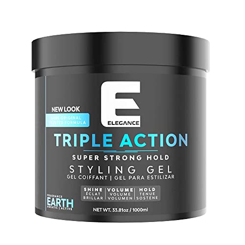 E Elegance Earth Hair Gel for Men & Women - 33.8 oz - Super Strong Hold & Extreme Volume