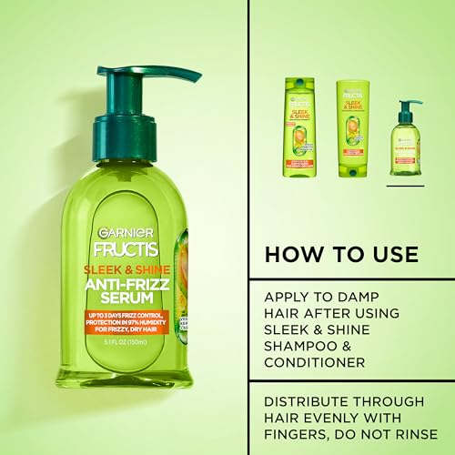 Garnier Fructis Sleek & Shine Anti-Frizz Hair Serum - 5.1 Fl Oz (2 Pack)