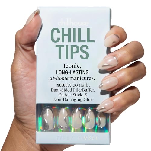 Chillhouse Tipsy Tinsel Almond Press-On Nails Kit - 30 Shapes