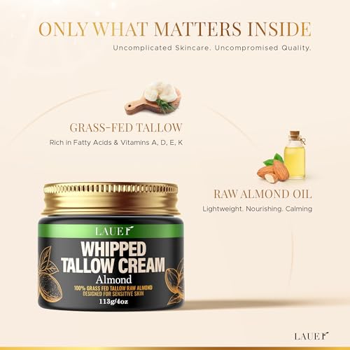 Lauer Cosmetic Whipped Tallow Face & Body Moisturizer 4 oz Almond Scent - Pack of 1