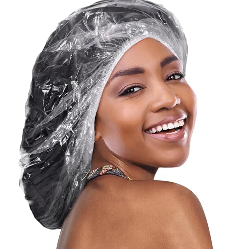 50 PCS Extra Large Disposable Shower Caps - Waterproof Elastic Hair Covers