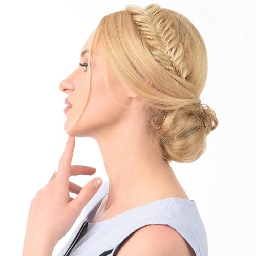 DIGUAN Chocolate Synthetic Fishtail Braided Headband Women Girl Hair Accessory