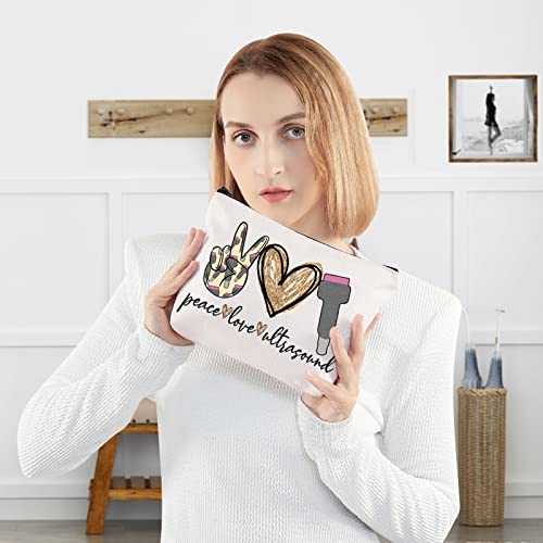 Peace Ultrasound Makeup Bag - Sonographer Gift Canvas Zipper Pouch