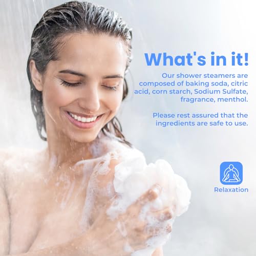 CalmNFiz Blue Shower Steamers Aromatherapy Gift Set - 8 Pack