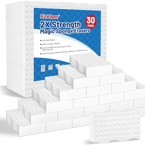 30 Pack Magic Cleaning Sponges - 2X Density Melamine Erasers