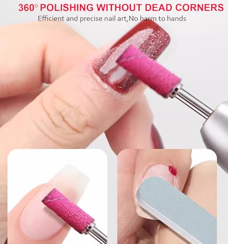 Lumcrissy 250Pcs Multi-Color Mini Nail Sanding Bands Set with 3mm Mandrel – Fine Grit for Acrylic & Gel Nails, Color1#