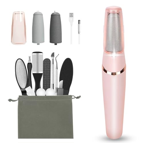 Electric Callus Removers for Feet, Haootadiy Electric Foot Callus Remover Pedicure Kits Rechargeable with12 in 1, Removes Dry Skin for Smoother Feet, Foot Care for Dead Skin Ideal Gift, Assorted