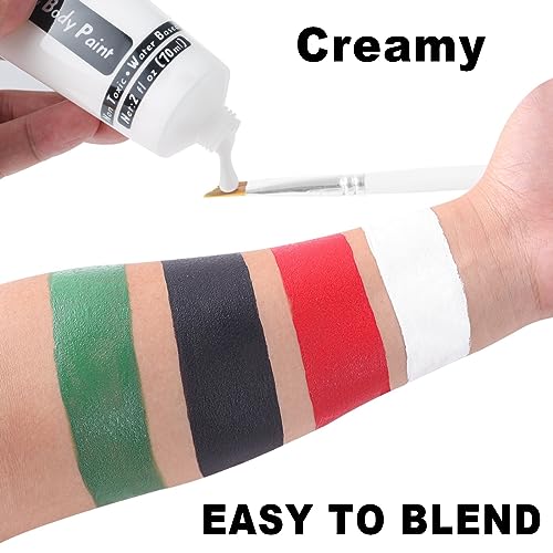 Go Ho Halloween Face Body Paint Kit White Black Red (7.1oz each) Washable