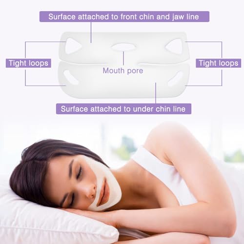 V-Line Lifting Mask, Collagen Chin Strap for Jawline & Double Chin (8 Pack)
