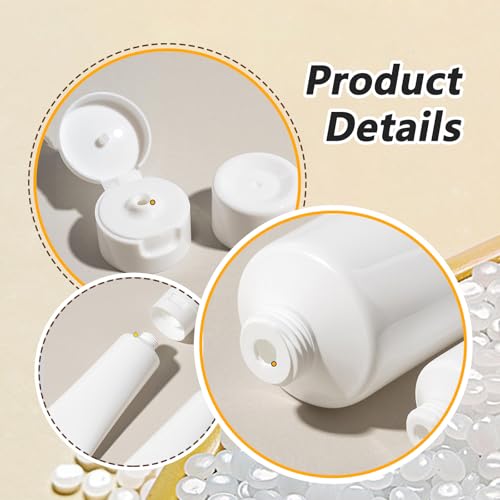 30ml Refillable Cosmetic Squeeze Tube Bottles - 24 Pack with Flip Cap