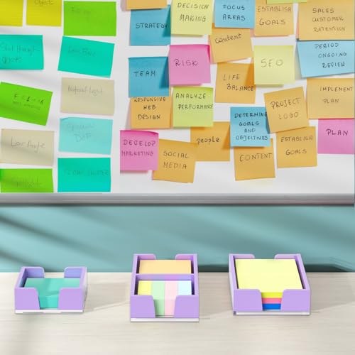 WINFFOR Acrylic Sticky Note Holder Dispenser - 3x3 in Desk Organizer