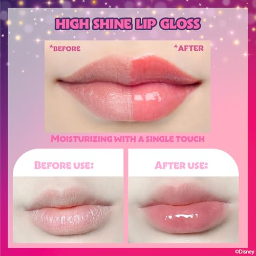 Disney Princess Lip Gloss Set - 12-Piece Plant-Based for Kids