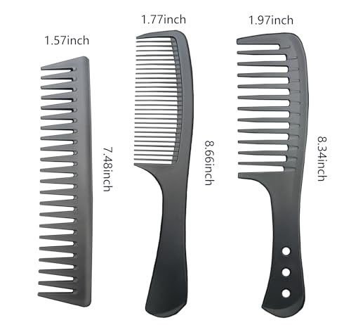Professional 6-Piece Carbon Fiber Hair Comb Set - Anti-Static & Heat Resistant