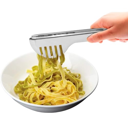 IAXSEE 2-Pack Stainless Steel Salad Tongs - Non-Slip, 9.5 Inch Kitchen Utensils