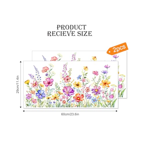 Wildflower Window Clings - 2 Sheets Double-Sided Floral Stickers