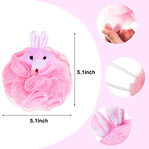 Boao 8-Pack Kids Animal Bath Sponges - Soft Loofah Scrubbers