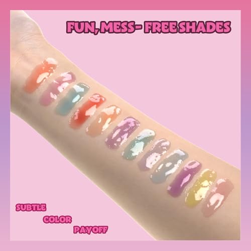 Minnie Mouse Lip Gloss Set - 12-Piece Kids Makeup, Fruity Flavors