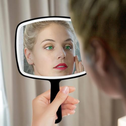 DVHOK 2-Pack Handheld Mirrors - 10.4 x 7.4 Inch Portable Makeup & Hair Reflection