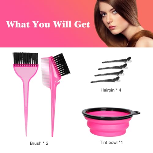 Hair Dye Brush and Bowl Set – Mixing Tool Kit for Coloring