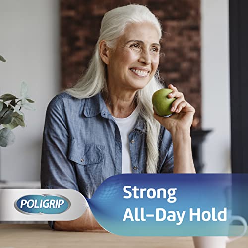 Poligrip Ultra Denture Adhesive Cream - Strong All-Day Hold, Pink