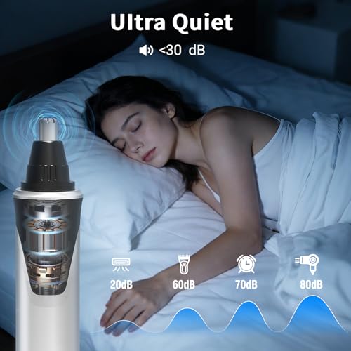 Electric Nose Hair Trimmer for Men, 2026 Professional 2 in 1 Painless Rechargeable Nose and Ear Hair Clipper, IPX7 Waterproof, Type-C Fast Charging, 6-Month Battery Life,Gifts for Father