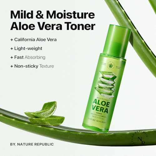 Nature Republic Aloe Vera Toner - Soothing & Hydrating Formula (5.24 Fl Oz)
