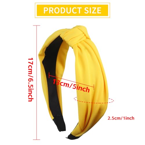Elegant Yellow Knotted Headband for Women & Girls - Fashion Accessory