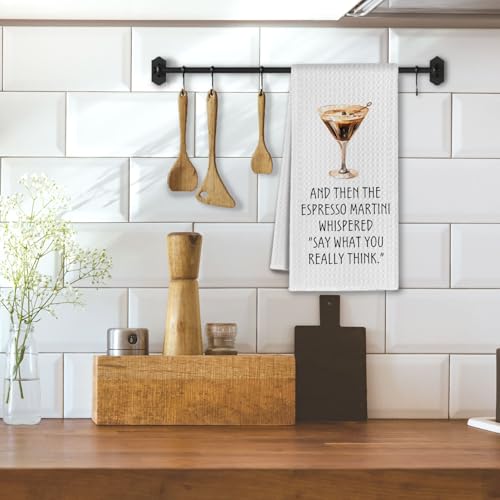 Espresso Martini Kitchen Towels - Decorative Hand Towels for Home