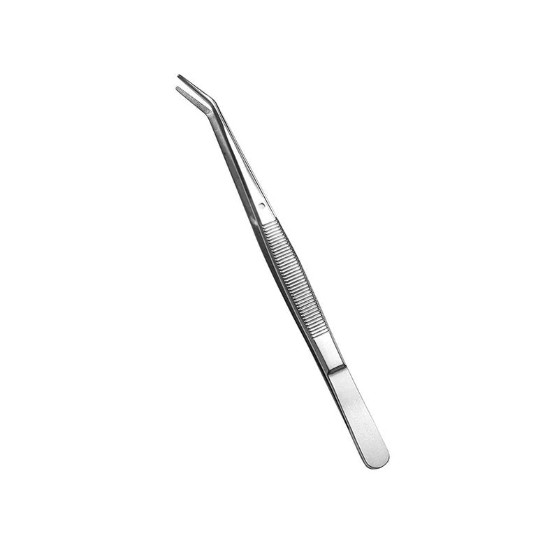 Stainless Steel Tweezers, with Curved Serrated Tip Multipurpose Sewing Machine Tweezers Forceps for Craft Repairing