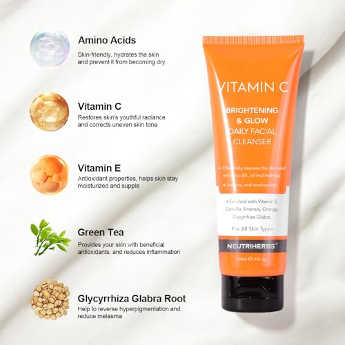 Neutriherbs Vitamin C Cleanser - Even Skin Tone Face Wash 4 fl oz