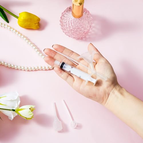 Geiserailie 50 Pcs Perfume Refill Syringe Kit with 10 Funnels & Droppers