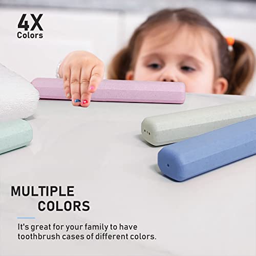 Mulbozy 8-Pack Travel Toothbrush Cases - Breathable & Durable, Pink, Blue, Beige, Green