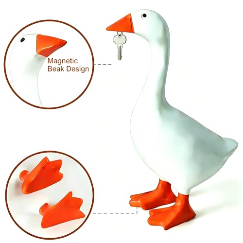 7-Inch Desk Goose Key Holder - Adorable Resin Office Decor