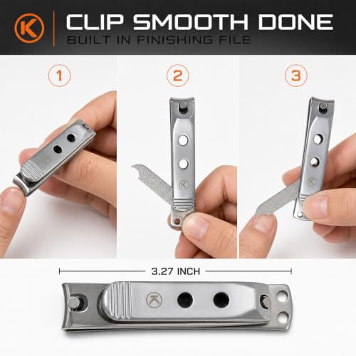 KOHM Curved Blade Wide Jaw Nail Clipper with Swing-Out File
