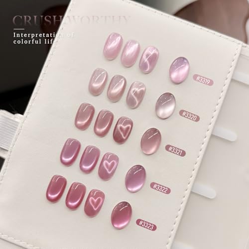 GAOY Cat Eye Gel Nail Polish Set - 6 Colors with Magnet, Holographic Glitter
