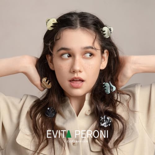 EVITA PERONI Upgraded Elegant Black Small Acetate Claw Clips