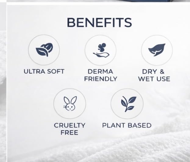 Disposable Face Towels - Ultra Soft Plant-Based Facial Towels for Makeup Removal | XL 50 Count, 10 x 12 Inch