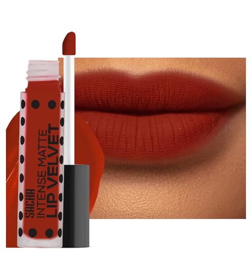Sacha Cosmetics Intense Matte Liquid Lipstick - Velvet Matte Finish, 0.2 fl oz