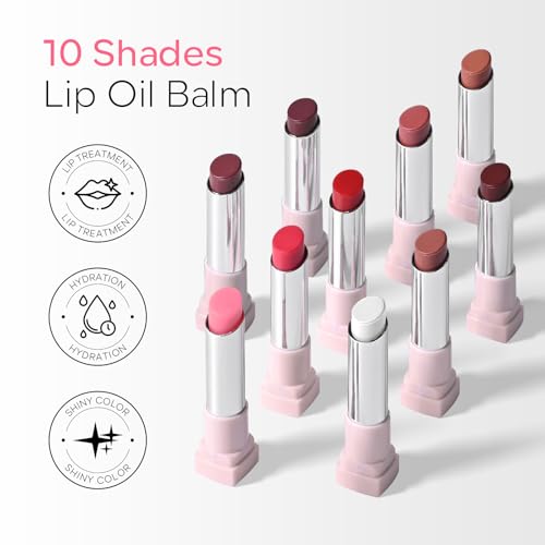 FREEORR Cherry Red Sheer Hydrating Lip Balm with Hyaluronic Acid, Moisturizing Shine, 24HR Softening