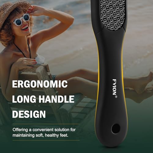 FVION Double-Sided Nano Glass Foot File for Callus Removal - Black