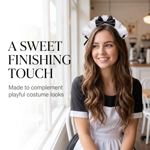 Black Lace Bow Headband for Women - Elegant Cosplay & Fashion Accessory