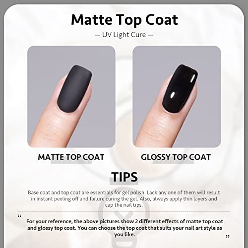 GAOY Matte Gel Top Coat 16ml – No Wipe Velvet Finish for UV Nail Art