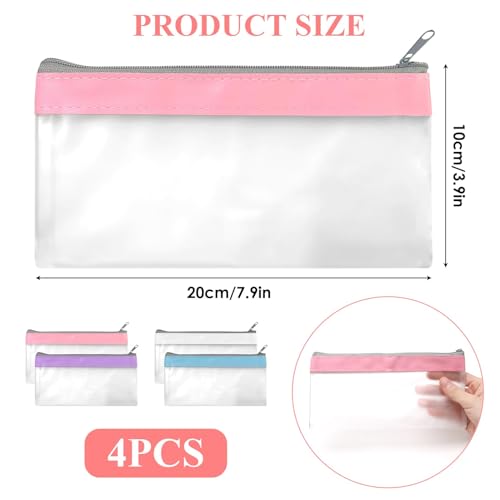 Tohhdov 4 Pack Clear Cosmetic & Travel Makeup Bags Waterproof Organizer