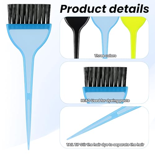 Hair Dye Brush Set — 3 Color Applicator Brushes for Even Tinting