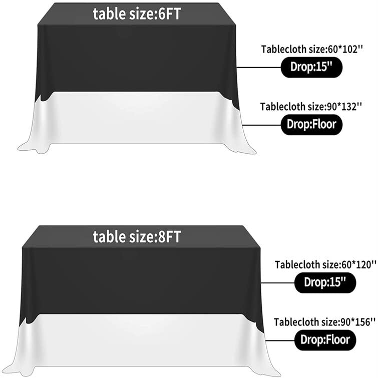 60x102 Inch Rectangular Black Polyester Tablecloth - Flame Retardant & Wrinkle-Resistant