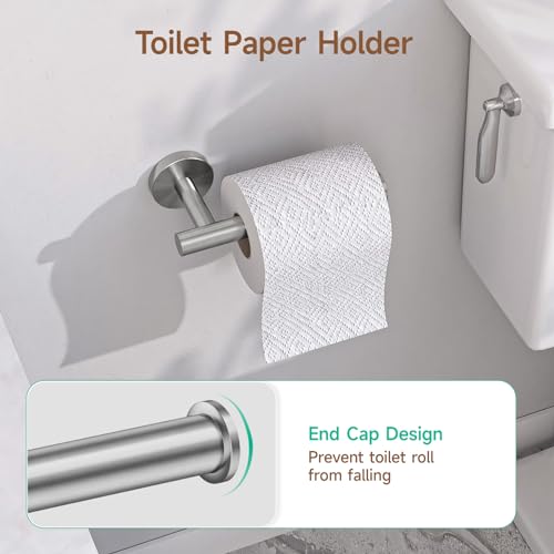 Brushed Nickel Wall-Mounted Toilet Paper Holder - Durable Stainless Steel