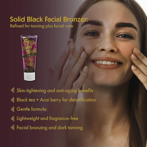 Solid Black Facial Bronzer - Anti-Aging Tanning Lotion 4 oz